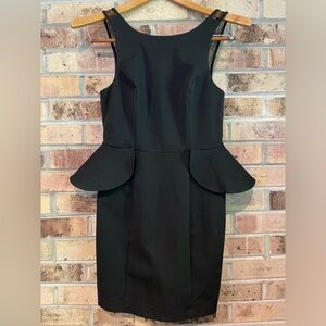 BCBGeneration Black Peplum party dress, size 6